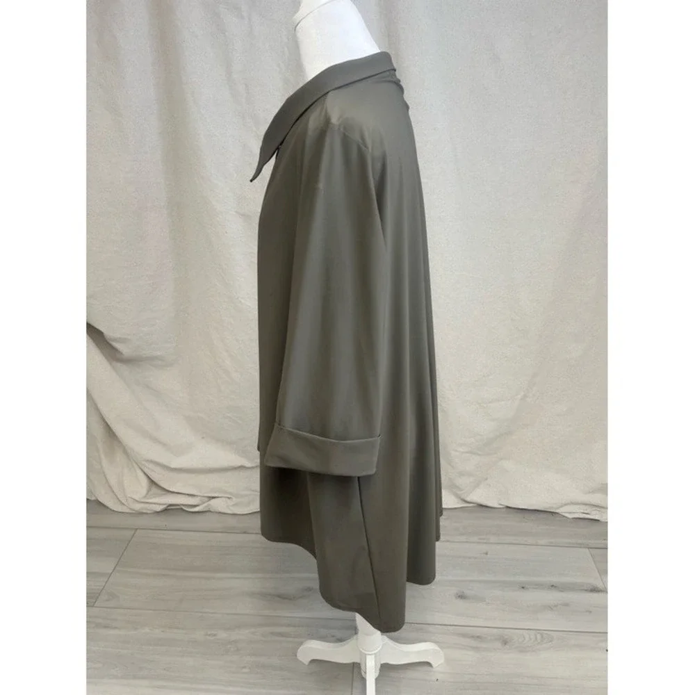 Jason by Comfy USA Asymmetric Zip Mock Neck Army Green Techwear Athleisure Sz S